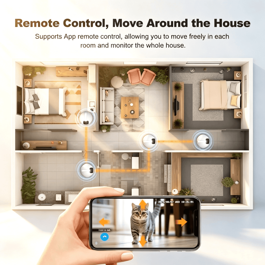 AI home monitoring camera UK – view live footage remotely on smartphone via SriHome app, works with BT Virgin Sky