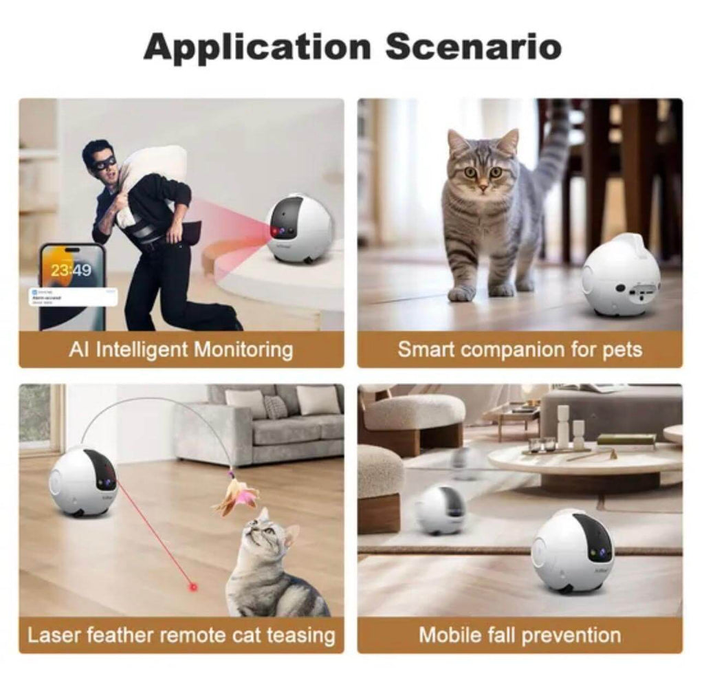 AI robot security camera UK full colour night vision – clear 2K HD footage in darkness, no green grainy image